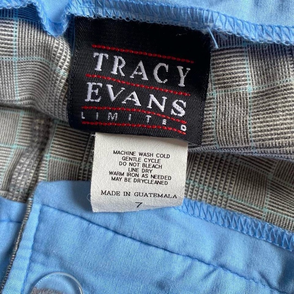 Vintage low rise gray plaid pants - Picture 5 of 8